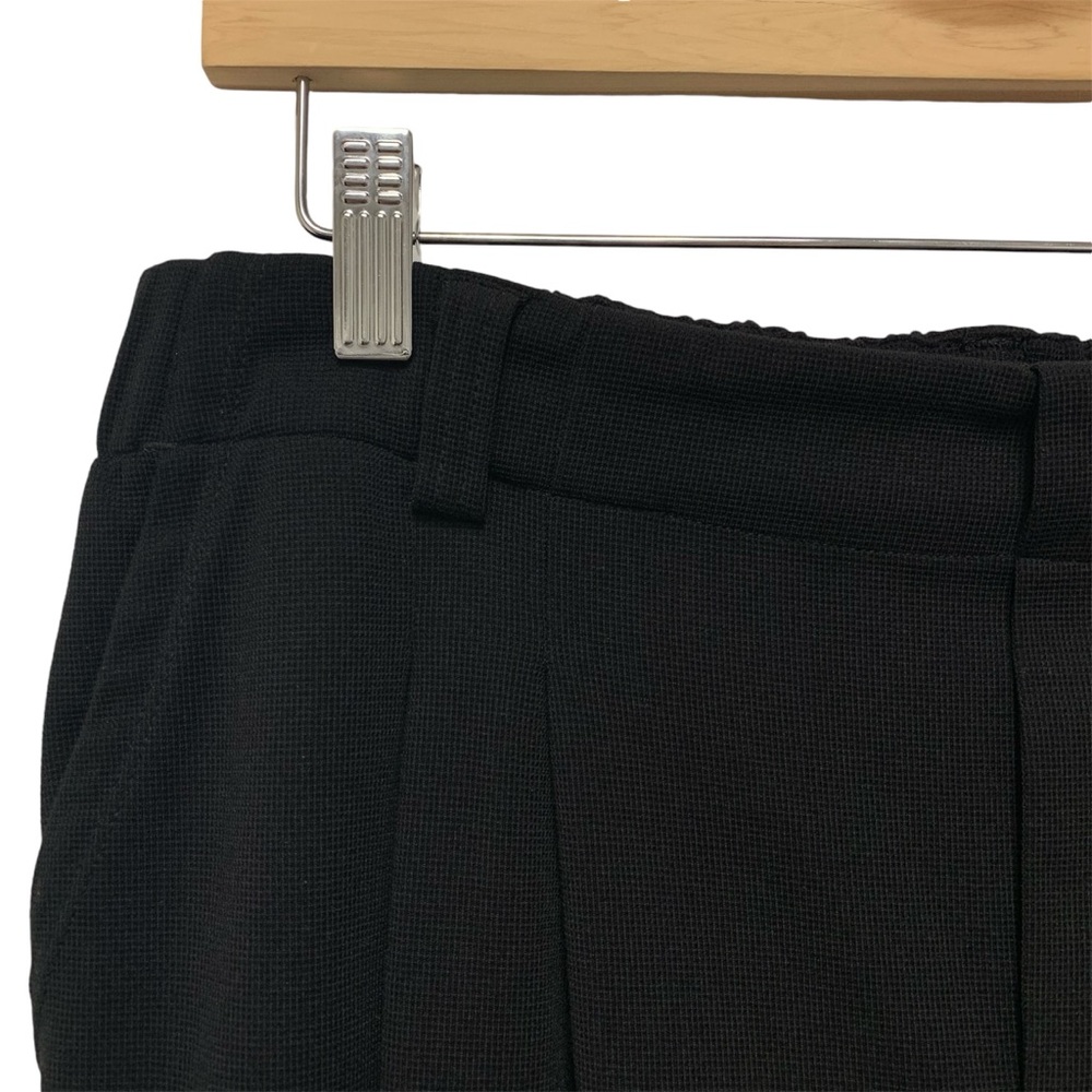 Halara High Waisted Wide Leg Pants Size XL Tall Waffle Fabric Pleated Black - Picture 9 of 16